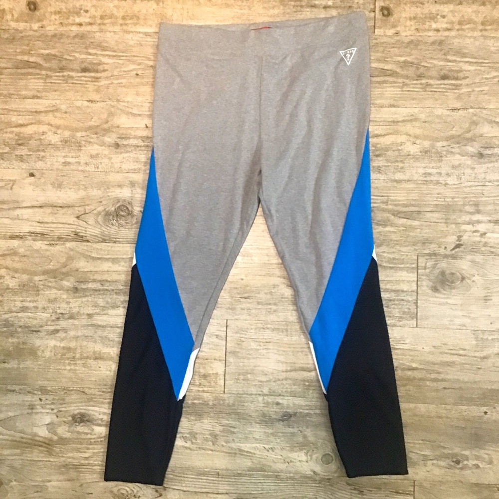 Guess Women’s Grey Blue Sporty Leggings Sportswear Bottom